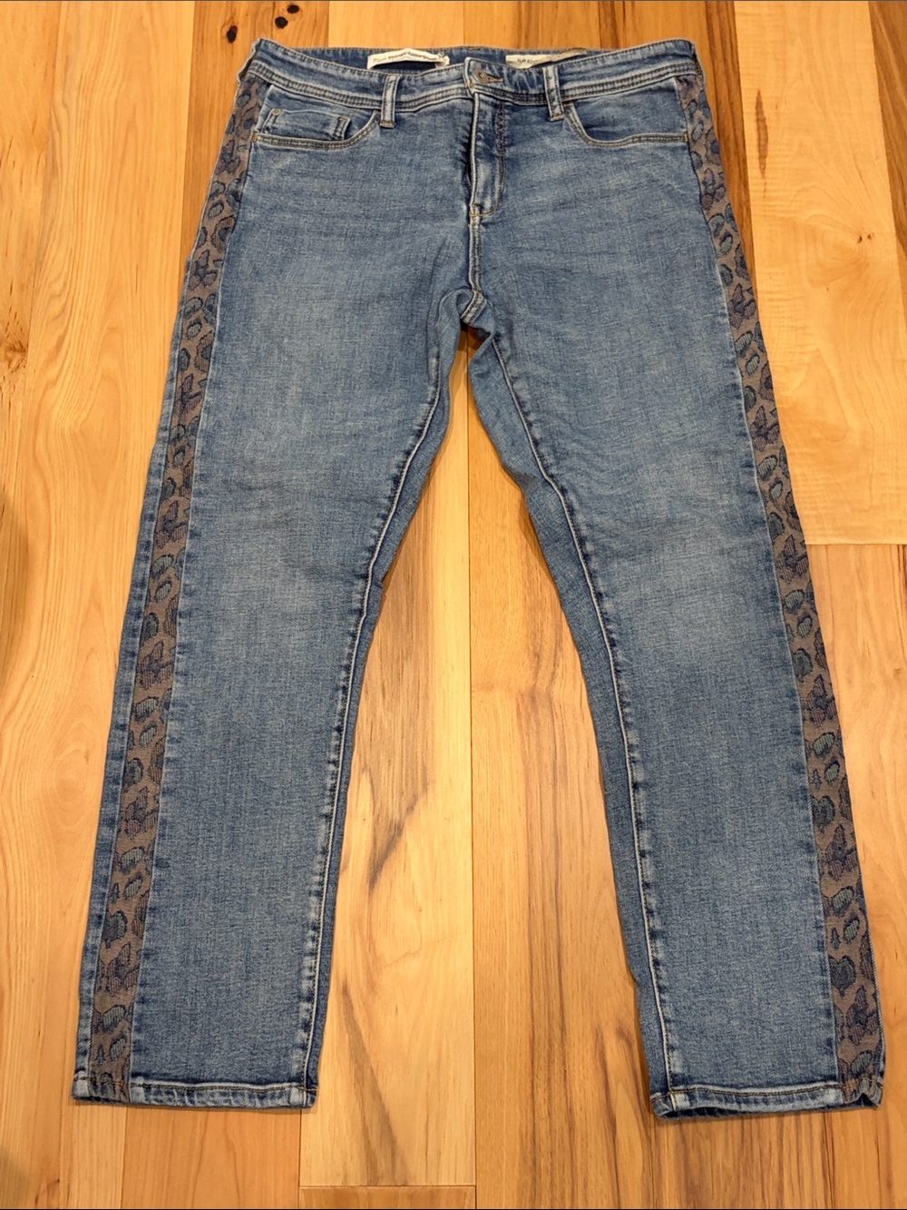 Pilcro Jeans with Side Leopard-Print Trim